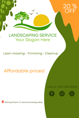 Custom Business Flyers Multiple Sizes Landscaping Service