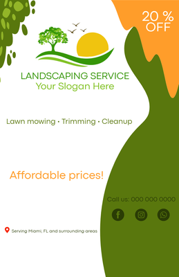 Custom Business Flyers Multiple Sizes Landscaping Service