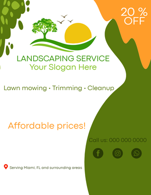 Custom Business Flyers Multiple Sizes Landscaping Service