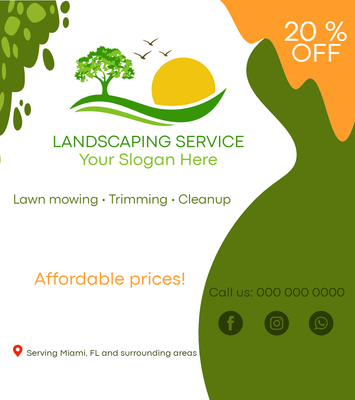 Custom Business Flyers Multiple Sizes Landscaping Service