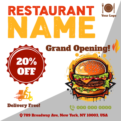 Custom Business Flyers Multiple Sizes Restaurant Menu