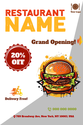 Custom Business Flyers Multiple Sizes Restaurant Menu