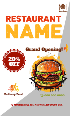 Custom Business Flyers Multiple Sizes Restaurant Menu