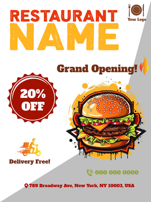 Custom Business Flyers Multiple Sizes Restaurant Menu