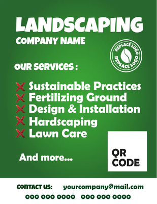 Custom Business Flyers Multiple Sizes Landscaping