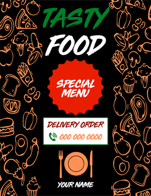 Custom Business Flyers Multiple Sizes Tasty Food