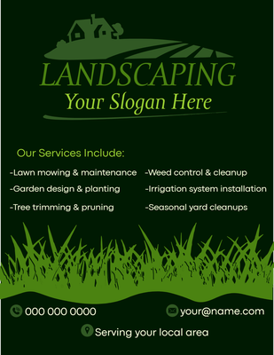Custom Business Flyers Multiple Sizes Landscaping Slogan