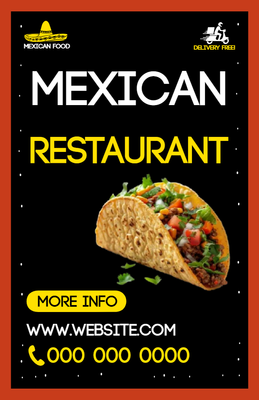 Custom Business Flyers Multiple Sizes Mexican Restaurant