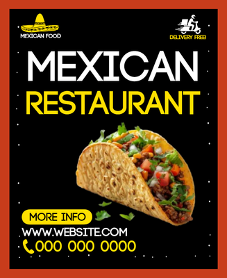 Custom Business Flyers Multiple Sizes Mexican Restaurant