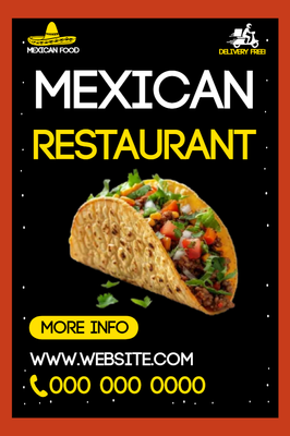 Custom Business Flyers Multiple Sizes Mexican Restaurant
