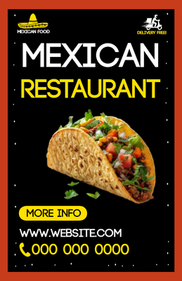 Custom Business Flyers Multiple Sizes Mexican Restaurant
