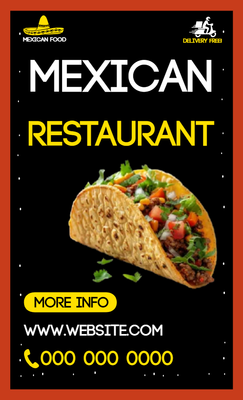 Custom Business Flyers Multiple Sizes Mexican Restaurant