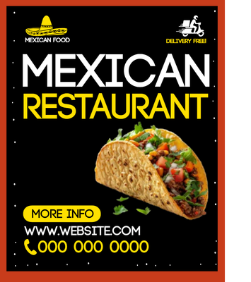 Custom Business Flyers Multiple Sizes Mexican Restaurant