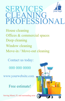 Custom Business Flyers Multiple Sizes Clean Services