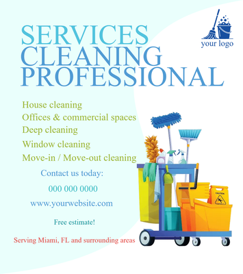 Custom Business Flyers Multiple Sizes Clean Services