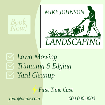Custom Business Flyers Multiple Sizes Landscaping Book Now!