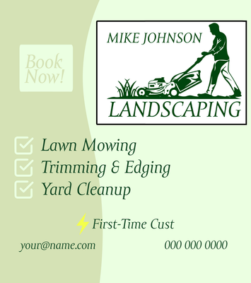 Custom Business Flyers Multiple Sizes Landscaping Book Now!