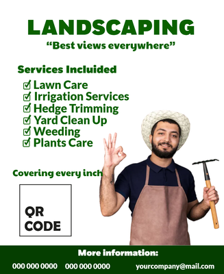 Custom Business Flyers Multiple Sizes Landscaping Best View