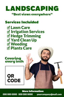 Custom Business Flyers Multiple Sizes Landscaping Best View