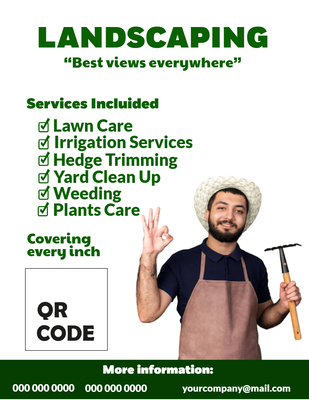 Custom Business Flyers Multiple Sizes Landscaping Best View