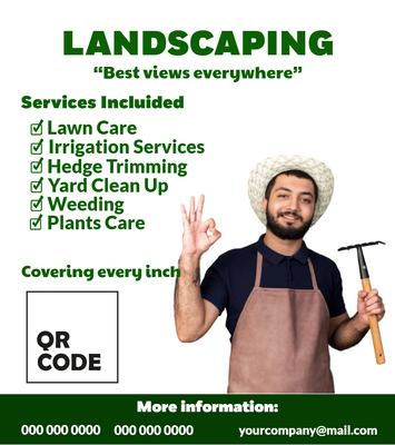 Custom Business Flyers Multiple Sizes Landscaping Best View