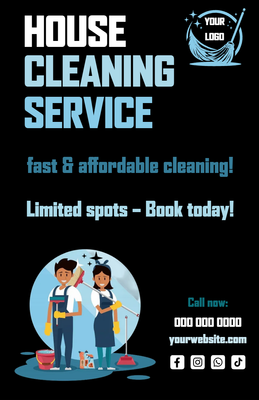 Custom Business Flyers Multiple Sizes House Cleaning