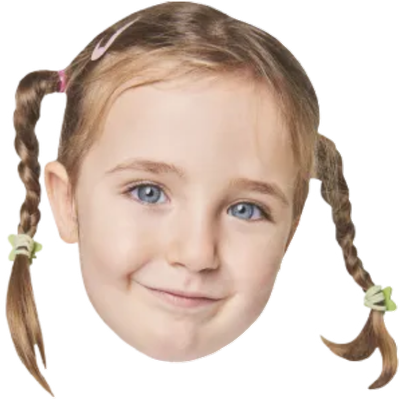 Custom Big Head Cutouts Multiple Sizes Girl Braids