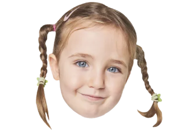 Custom Big Head Cutouts Multiple Sizes Girl Braids