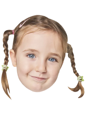 Custom Big Head Cutouts Multiple Sizes Girl Braids