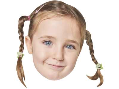 Custom Big Head Cutouts Multiple Sizes Girl Braids