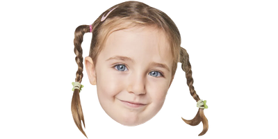 Custom Big Head Cutouts Multiple Sizes Girl Braids
