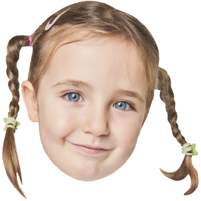 Custom Big Head Cutouts Multiple Sizes Girl Braids
