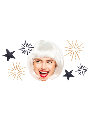 Custom Big Head Cutouts Multiple Sizes Party White Hair