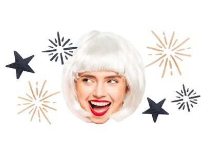 Custom Big Head Cutouts Multiple Sizes Party White Hair