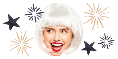 Custom Big Head Cutouts Multiple Sizes Party White Hair