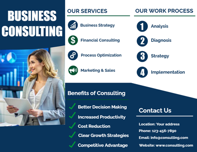 Custom Brochures Multiple Sizes Business Consulting