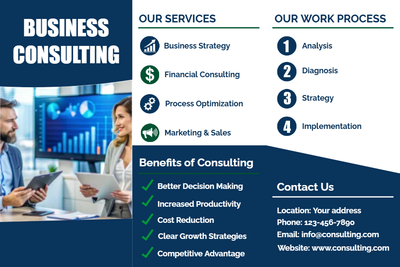 Custom Brochures Multiple Sizes Business Consulting