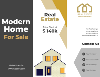Custom Brochures Multiple Sizes Property For Sale