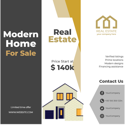 Custom Brochures Multiple Sizes Property For Sale