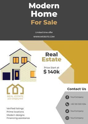 Custom Brochures Multiple Sizes Property For Sale