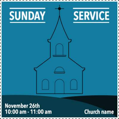 Custom Outdoor Yard Signs Multiple Sizes Blue Sunday Service