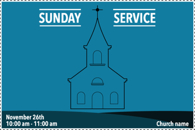 Custom Outdoor Yard Signs Multiple Sizes Blue Sunday Service