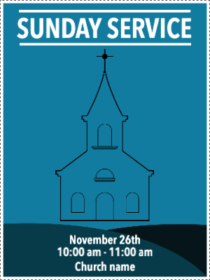 Custom Outdoor Yard Signs Multiple Sizes Blue Sunday Service