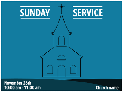 Custom Outdoor Yard Signs Multiple Sizes Blue Sunday Service