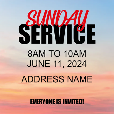 Custom Outdoor Yard Signs Multiple Sizes Sunday Service