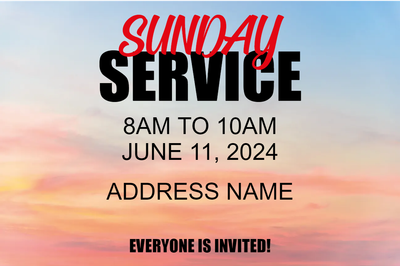 Custom Outdoor Yard Signs Multiple Sizes Sunday Service