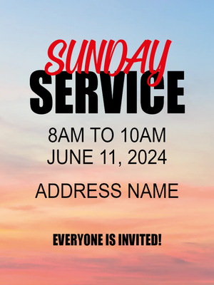 Custom Outdoor Yard Signs Multiple Sizes Sunday Service