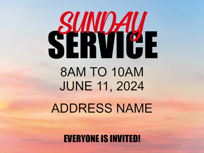 Custom Outdoor Yard Signs Multiple Sizes Sunday Service