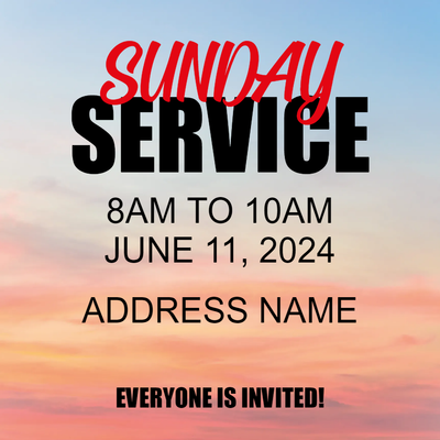 Custom Outdoor Yard Signs Multiple Sizes Sunday Service