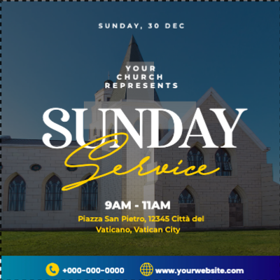 Custom Outdoor Yard Signs Multiple Sizes Sunday Service